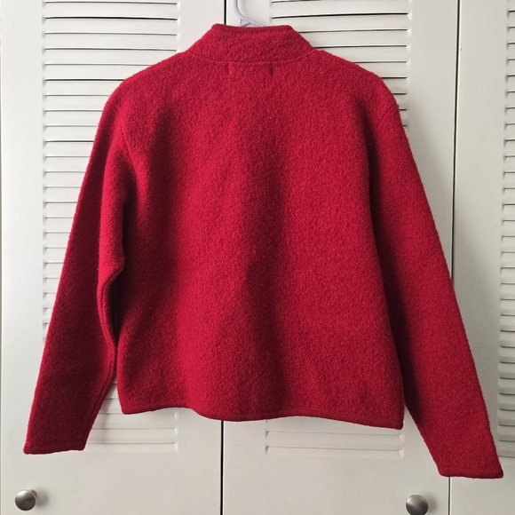 Vintage Norm Thompson Women Red Wool Jacket Size L 165 - Picture 5 of 7